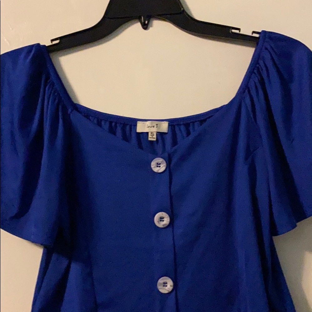 Blue Crop Top